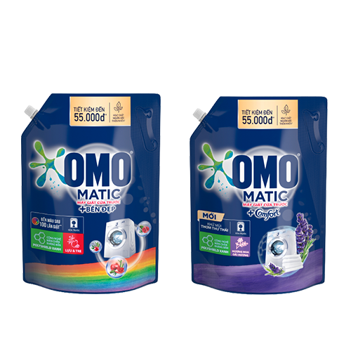 Ảnh của Combo 2 Nước giặt OMO Matic Bền Đẹp Cửa Trước Túi + Khử Mùi Thư Thái Túi 3.6KG